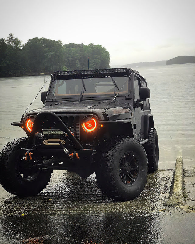 Load image into Gallery viewer, Oracle 7in High Powered LED Headlights - Black Bezel - ColorSHIFT 2.0