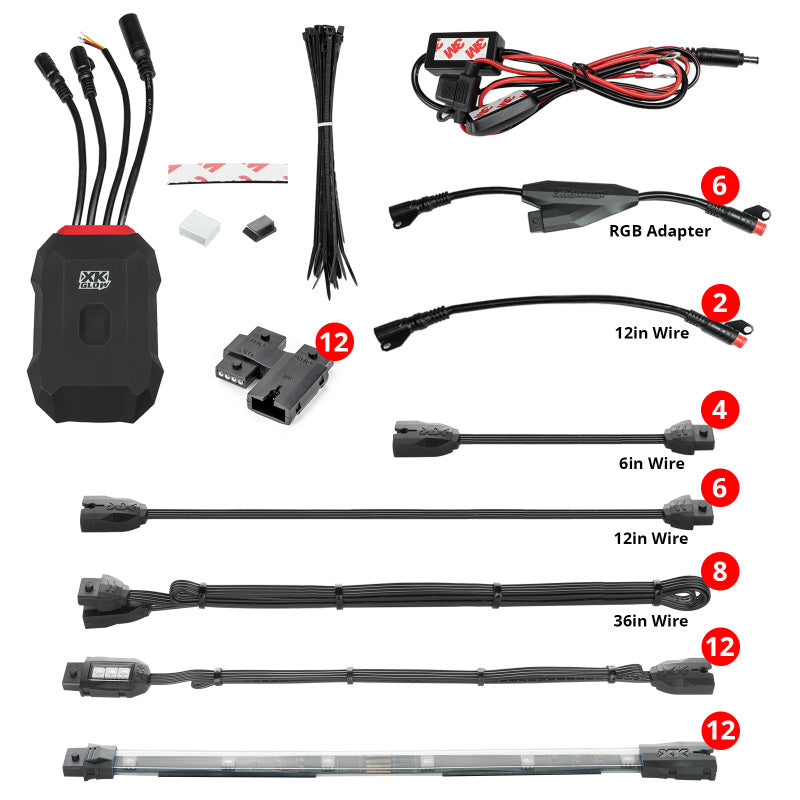 Load image into Gallery viewer, XK Glow Addressable LED Motorcycle Accent Light Kits Advanced XKalpha App Controlled