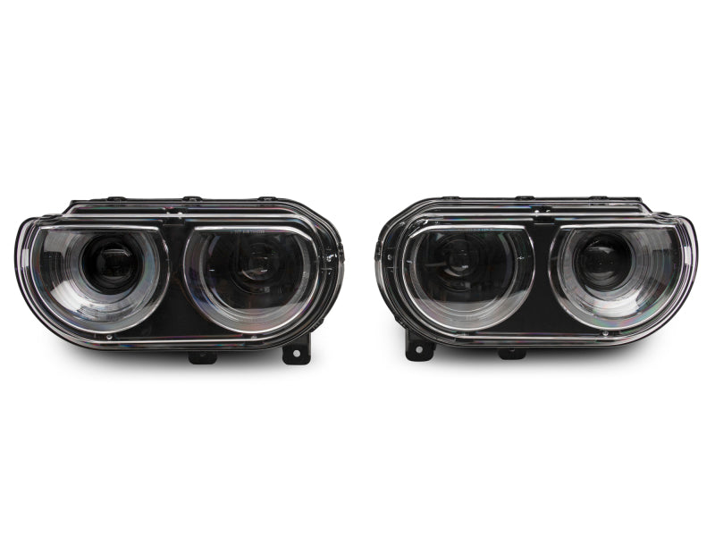 Load image into Gallery viewer, Raxiom 08-14 Dodge Challenger Halo Projctr Headlights w/Sequential Turn Signals-Blk Hsng(Clear Lens)