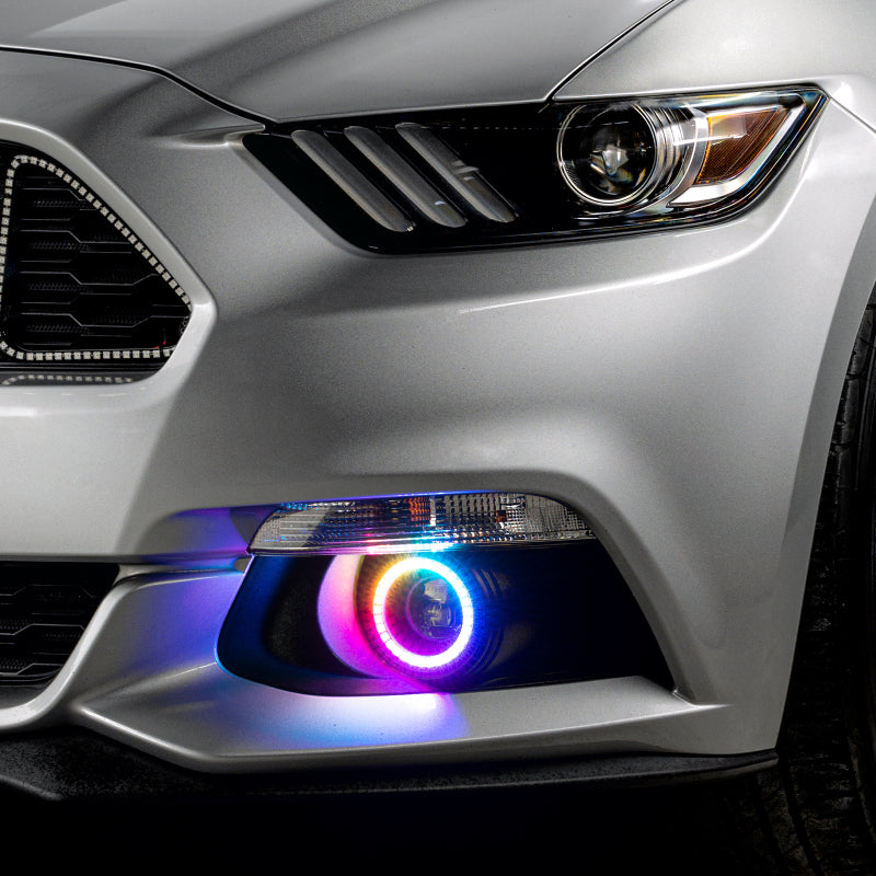 Load image into Gallery viewer, Oracle 15-17 Ford Mustang Dynamic RGB+A Projector Surface Mount Fog Light Halo Kit -
