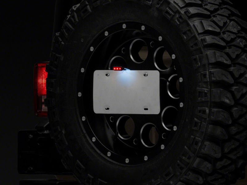 Load image into Gallery viewer, Raxiom 07-18 Jeep Wrangler JK Axial Series License Plate Bracket w/ LED Brake Light