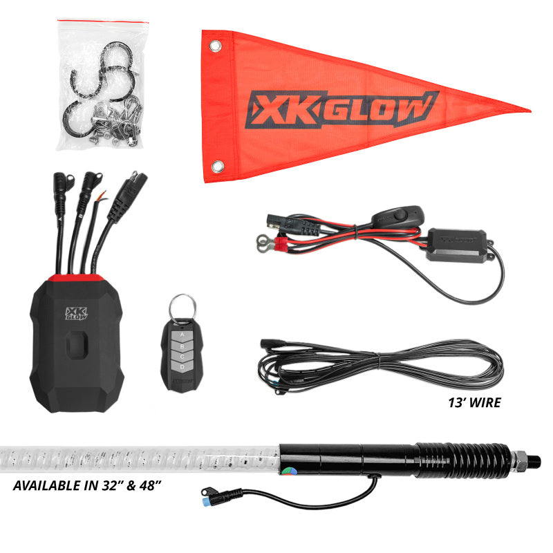 Load image into Gallery viewer, XK Glow 2x 48 XKmax RGBW Advanced App Control LED Whip Light Kit for 4x4 Offroad UTV ATV