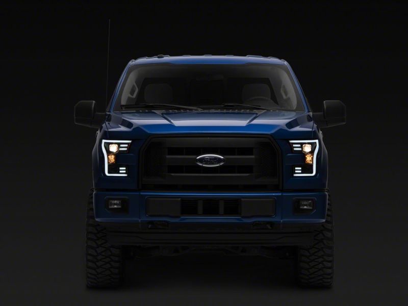 Load image into Gallery viewer, Raxiom 15-17 Ford F-150 G3 Projector Headlights w/ LED Accent- Black Housing (Clear Lens)