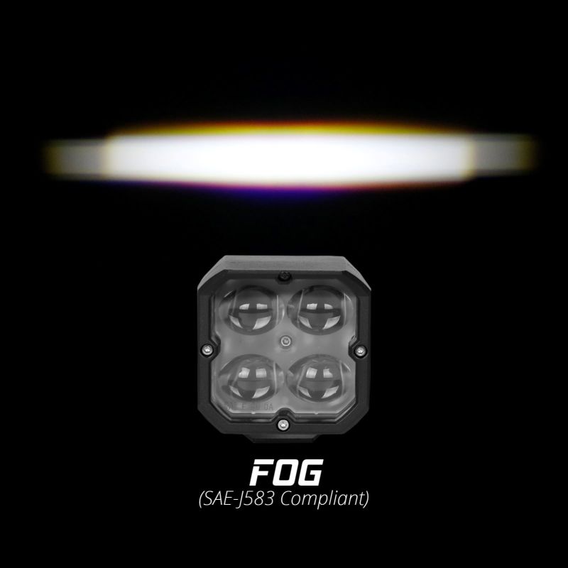 Load image into Gallery viewer, XK Glow XKchrome 20w LED Cube Light w/ RGB Accent Light Kit w/ Controller- Fog Beam 2pc