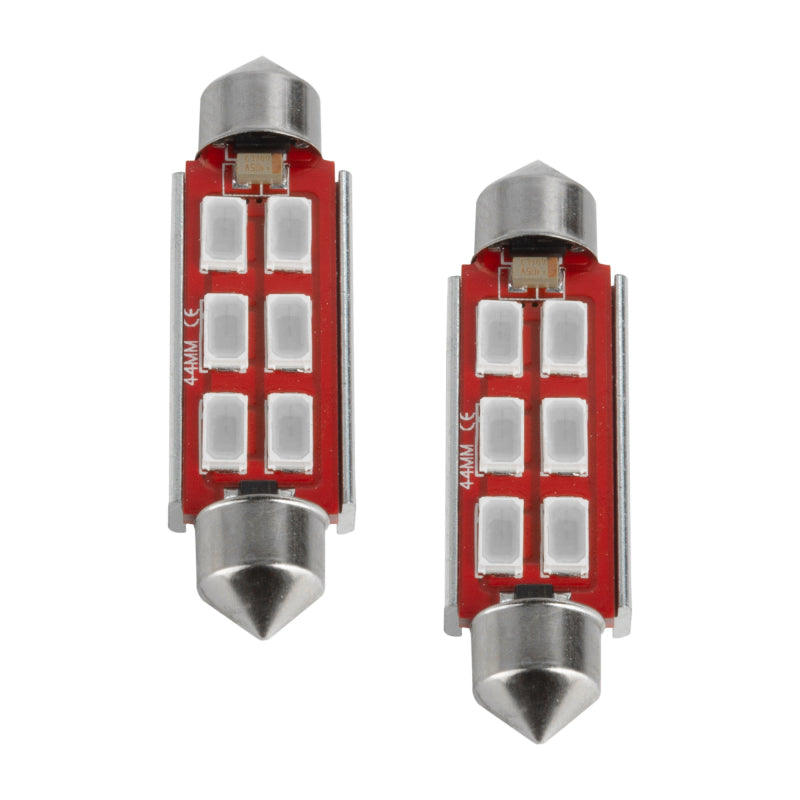 Load image into Gallery viewer, Oracle 44MM 6 LED 3-Chip Festoon Bulbs (Pair) - Red