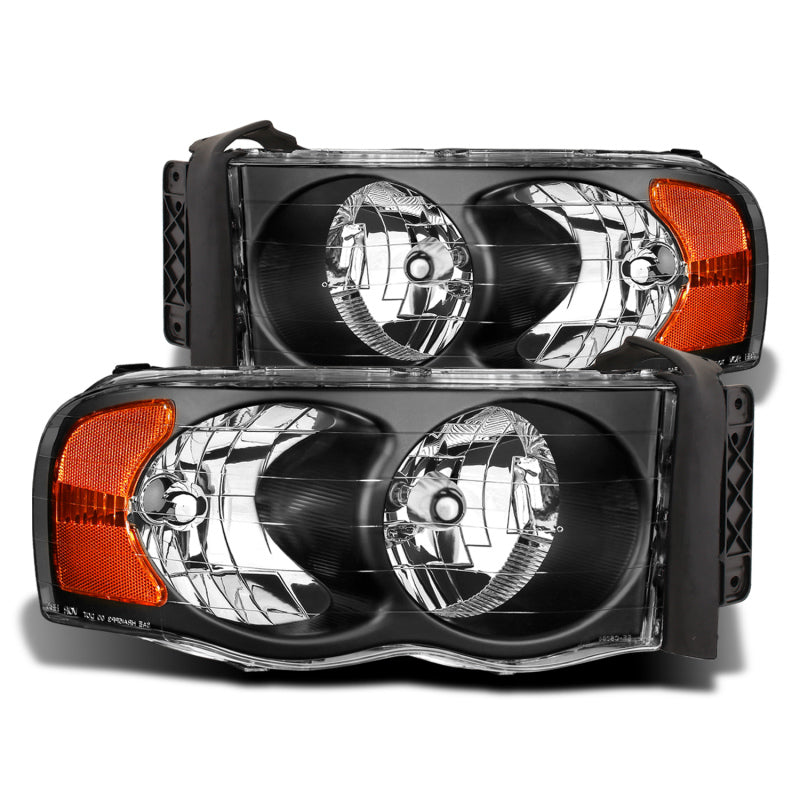 Load image into Gallery viewer, Raxiom 02-05 Dodge RAM 1500 Crystal Headlights- Black Housing (Clear Lens)