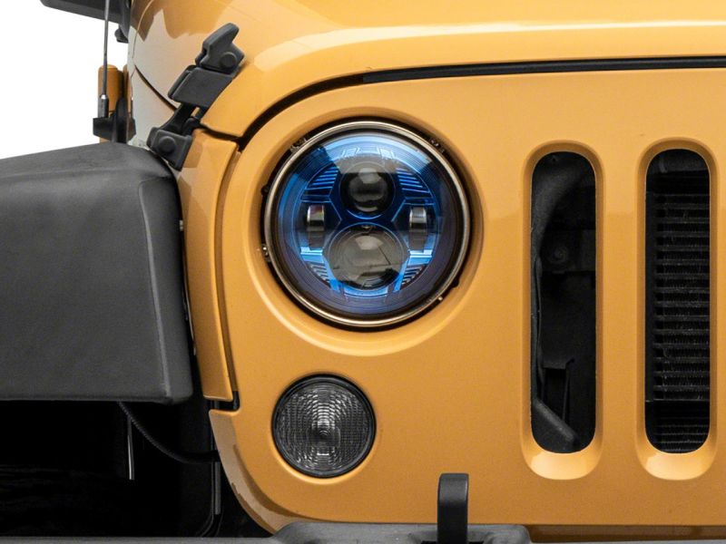 Load image into Gallery viewer, Raxiom 07-18 Jeep Wrangler JK 7-In LED Headlights- Blue Housing- Clear Lens