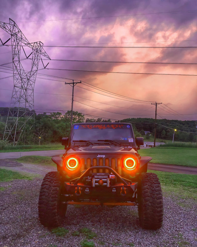 Load image into Gallery viewer, Oracle 7in High Powered LED Headlights - Black Bezel - ColorSHIFT No Controller