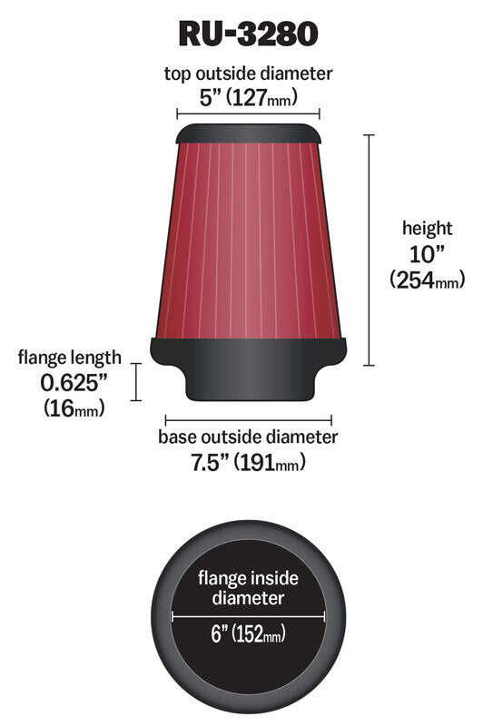 Load image into Gallery viewer, K&N Universal Air Filter - Carbon Fiber Top 6in Flg 7-1/2in B 5in T 10in H