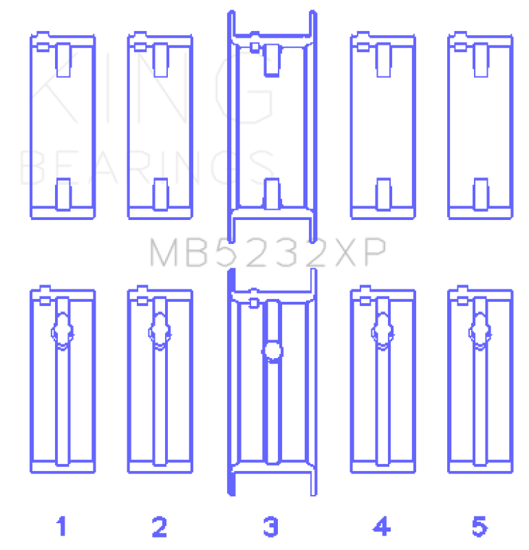 Load image into Gallery viewer, King Engine Bearings Nissan CA16DET/CA18DET/CA20ET (Size +0.50mm) Main Bearing Set