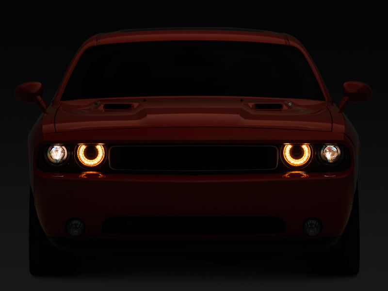Load image into Gallery viewer, Raxiom 08-14 Dodge Challenger Halo Projctr Headlights w/Sequential Turn Signals-Blk Hsng(Clear Lens)