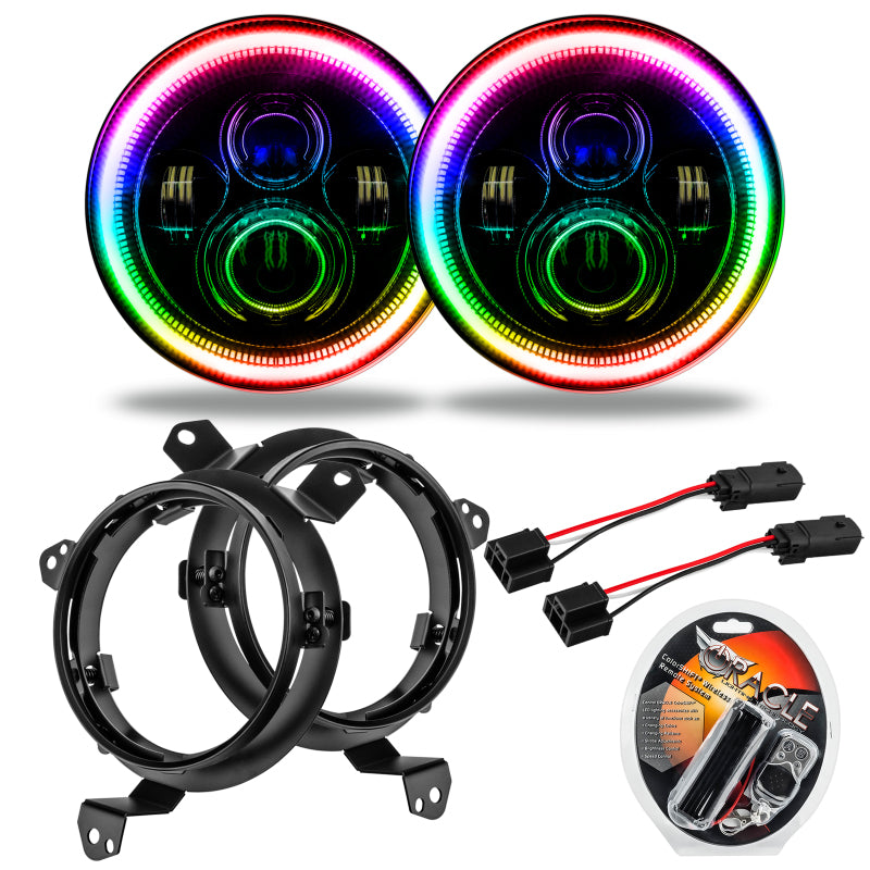 Load image into Gallery viewer, Oracle Jeep Wrangler JL/Gladiator JT 7in. High Powered LED Headlights (Pair) ColorSHIFT