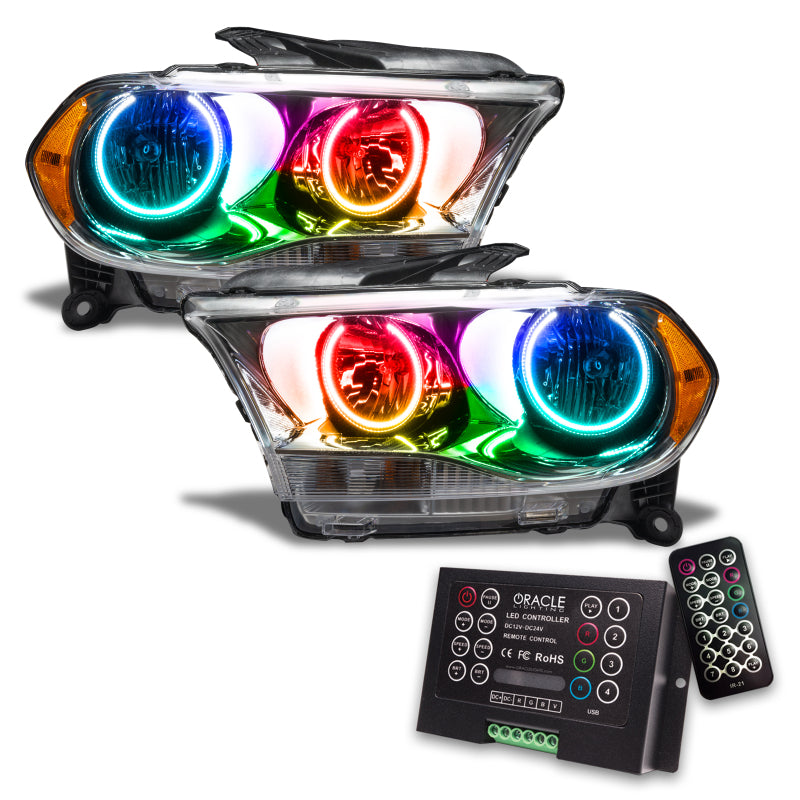 Load image into Gallery viewer, Oracle 11-13 Dodge Durango SMD HL Halogen - Chrome - ColorSHIFT w/ 2.0 Controller