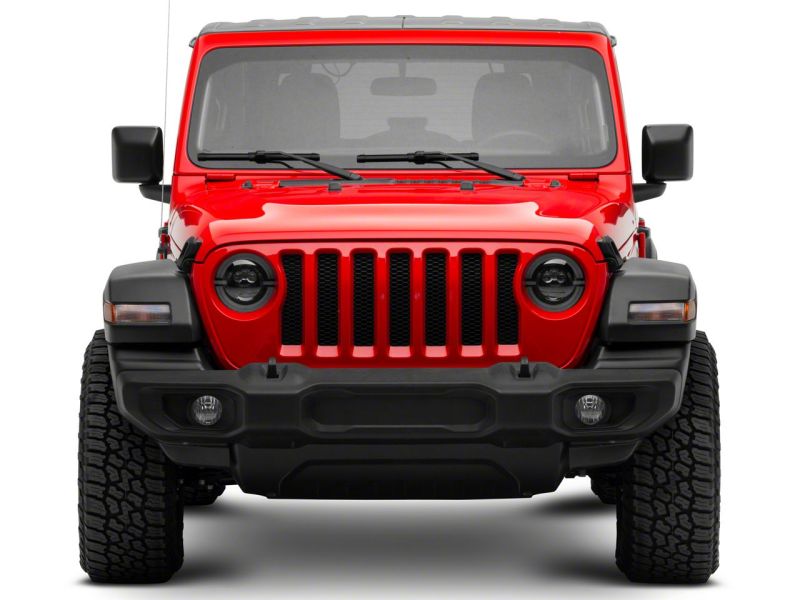 Load image into Gallery viewer, Raxiom 18-23 Jeep Wrangler JL Axial Series 9-In LED Angel Eye Headlights- Black Housing (Clear Lens)