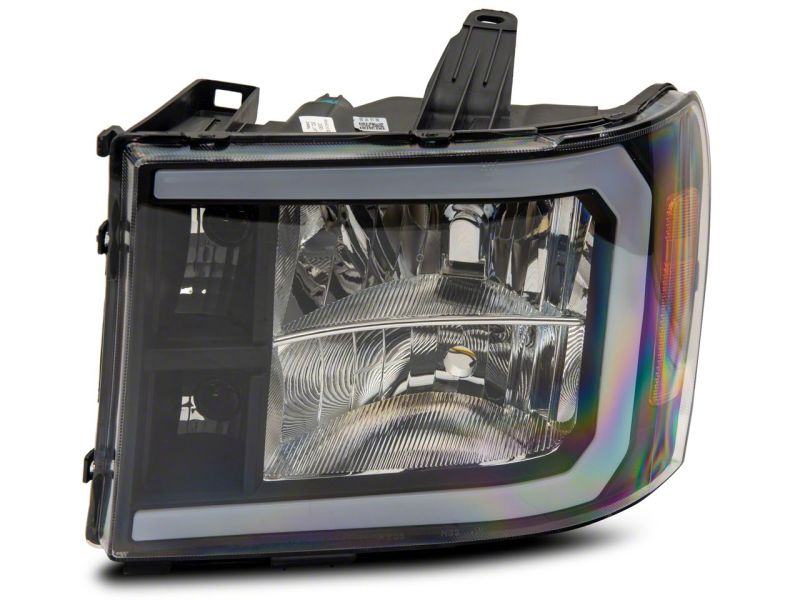 Load image into Gallery viewer, Raxiom 07-13 GMC Sierra 1500 Axial Series Headlights w/ LED Bar- Black Housing (Clear Lens)
