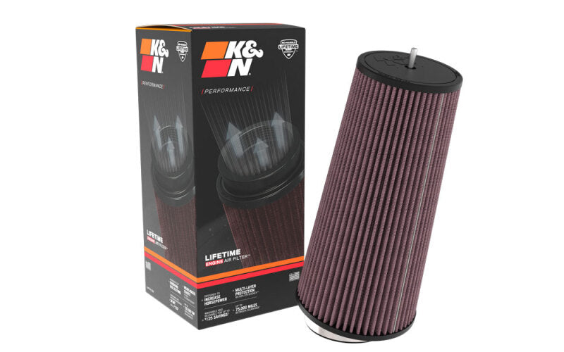 Load image into Gallery viewer, K&N Universal Clamp-On Air Filter 3-1/2in FLG - 5-3/4in B - 12-1/8in H