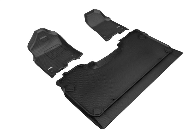 Load image into Gallery viewer, 3D MAXpider 2019-2020 Dodge Ram 1500 Crew Cab Kagu 1st & 2nd Row Floormats - Black