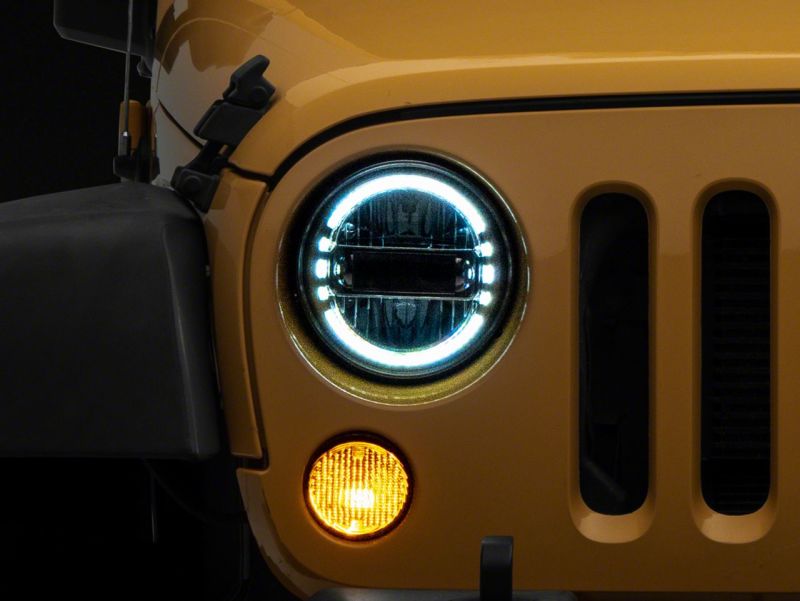 Load image into Gallery viewer, Raxiom 97-18 Jeep Wrangler TJ & JK Axial 7-In LED Headlights w/ DRL- Chrome Housing (Clear Lens)