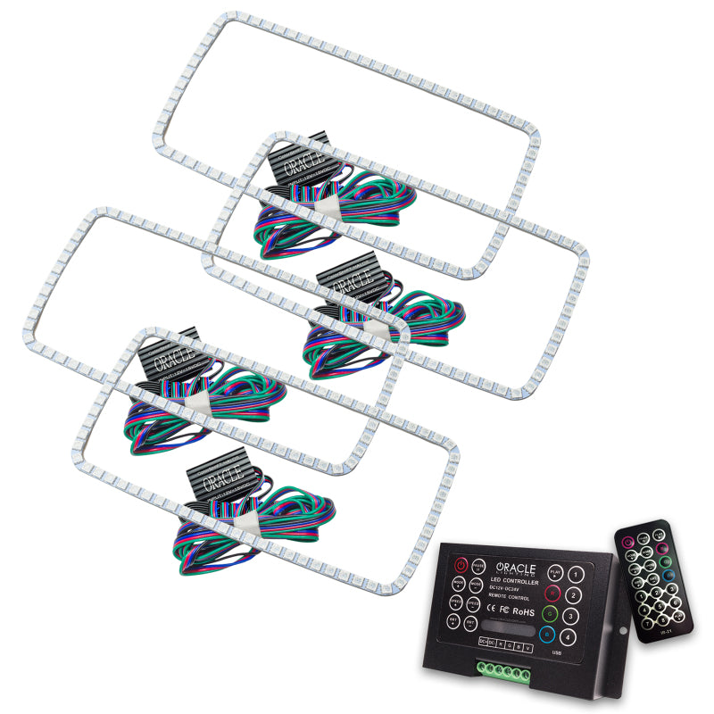 Load image into Gallery viewer, Oracle GMC Sierra 07-13 Halo Kit (New Square Ring Design) - ColorSHIFT w/ 2.0 Controller