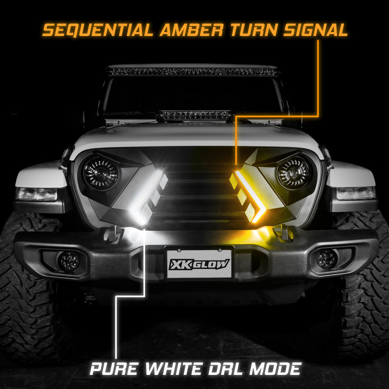 Load image into Gallery viewer, XK Glow JL Wrangler & Gladiator JT XKCHROME LED Grill Kit (Dual Mode)