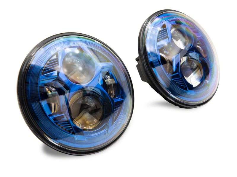 Load image into Gallery viewer, Raxiom 07-18 Jeep Wrangler JK 7-In LED Headlights- Blue Housing- Clear Lens