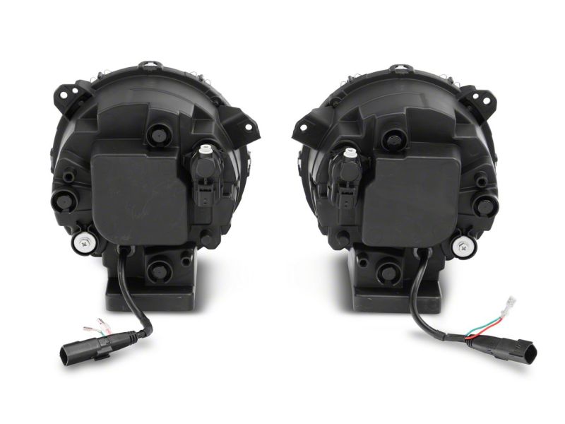 Load image into Gallery viewer, Raxiom 18-23 Jeep Wrangler JL Axial Series 9-In LED Angel Eye Headlights- Black Housing (Clear Lens)