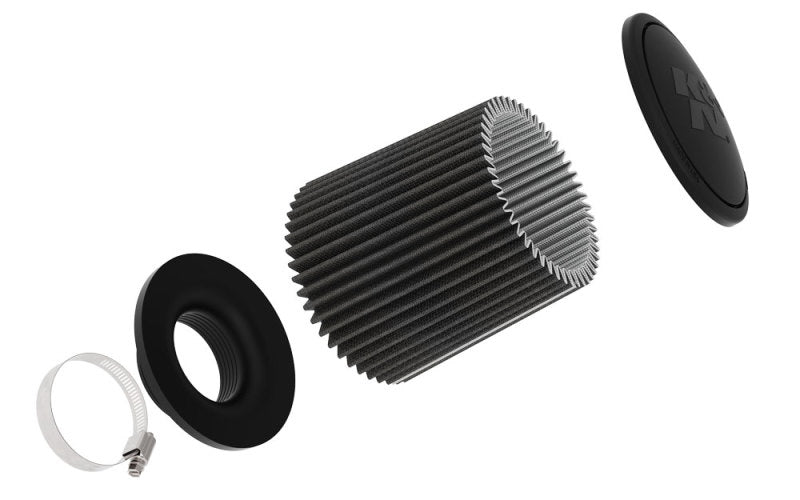 Load image into Gallery viewer, K&N Universal Round Clamp-On Air Filter 3in ID 9in Height 6in Base OD 5.25 Top OD