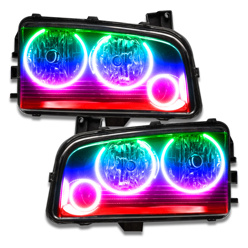 Load image into Gallery viewer, Oracle 05-10 Dodge Charger SMD HL (Non-HID) - Triple Halo - ColorSHIFT w/o Controller