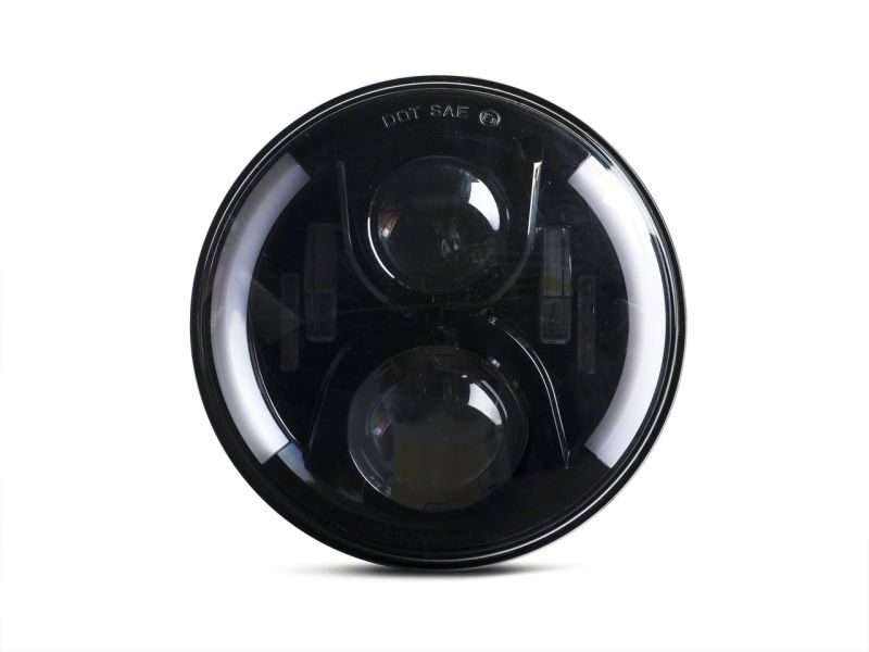 Load image into Gallery viewer, Raxiom 97-18 Jeep Wrangler TJ & JK 6-LED Headlights w/ Partial Halo- Blk Housing (Clear Lens)