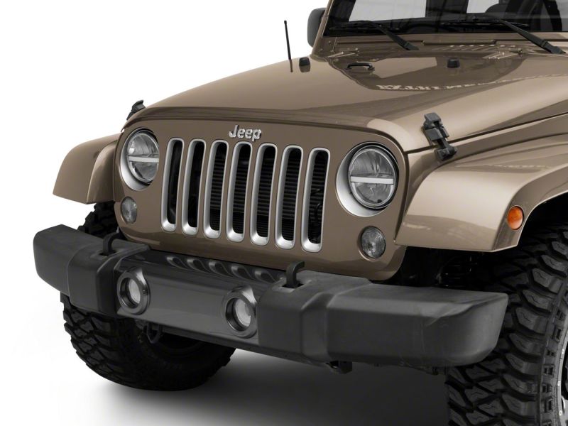Load image into Gallery viewer, Raxiom 97-18 Jeep Wrangler TJ & JK Axial 7-In LED Headlights w/ DRL - Blk Housing (Clear Lens)