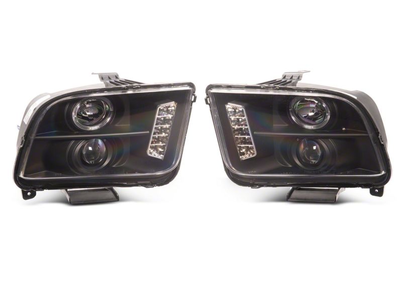Load image into Gallery viewer, Raxiom 05-09 Ford Mustang Excluding GT500 LED Halo Projector Headlights- Black Housing (Clear Lens)