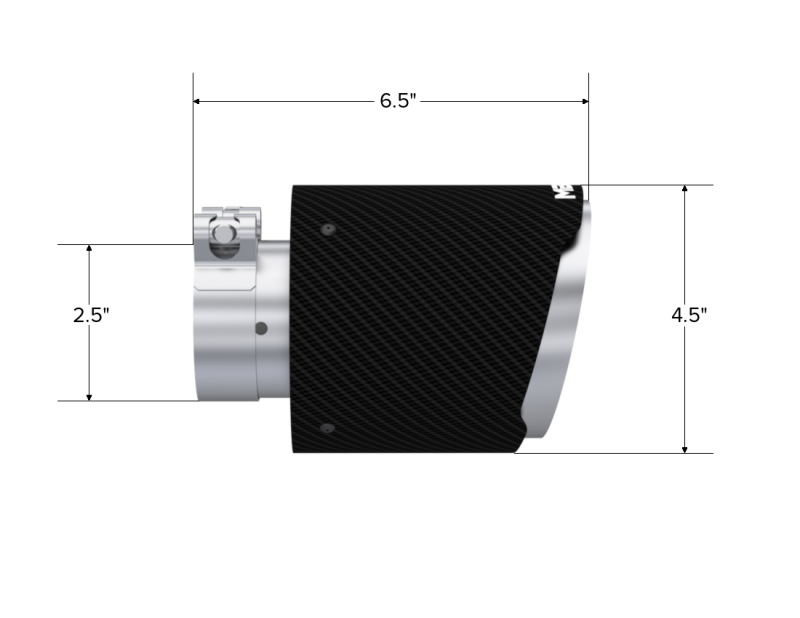 Load image into Gallery viewer, MBRP Universal Carbon Fiber Tip 2.5in ID / 4.5in OD Out / 6.5in Length Angle Cut Dual Wall