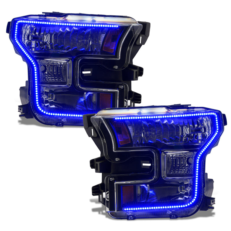 Load image into Gallery viewer, Oracle 15-17 Ford F-150 Dynamic RGB+A Pre-Assembled Headlights Halogen - Blk Edition -