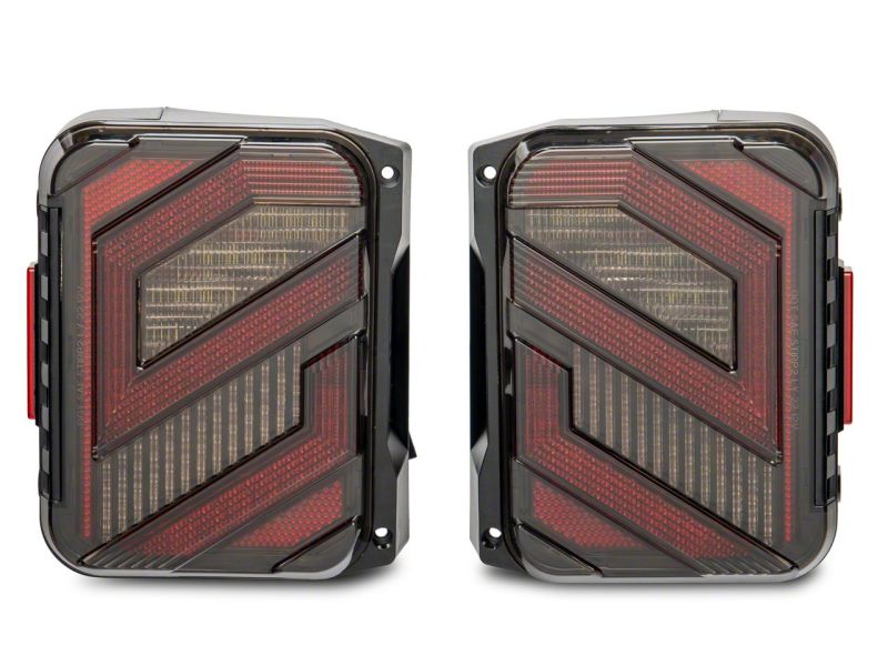 Load image into Gallery viewer, Raxiom 07-18 Jeep Wrangler JK Axial Series Trident LED Tail Lights- Blk Housing (Clear Lens)