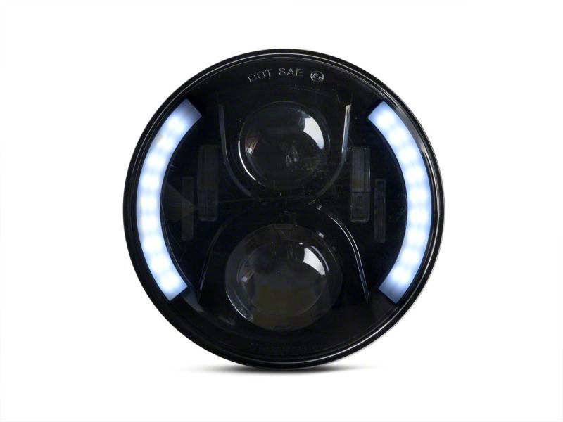Load image into Gallery viewer, Raxiom 97-18 Jeep Wrangler TJ & JK 6-LED Headlights w/ Partial Halo- Blk Housing (Clear Lens)