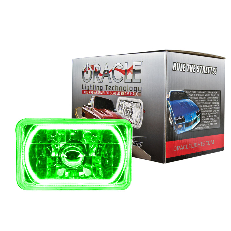 Load image into Gallery viewer, Oracle Pre-Installed Lights 4x6 IN. Sealed Beam - Green Halo