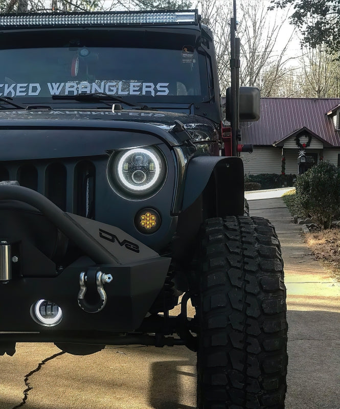 Load image into Gallery viewer, Oracle 7in High Powered LED Headlights - Black Bezel - ColorSHIFT No Controller