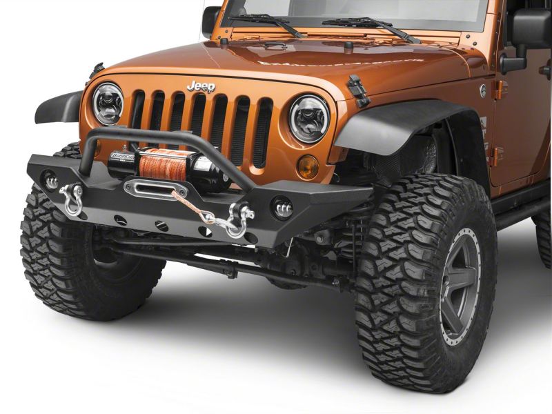Load image into Gallery viewer, Raxiom 97-18 Jeep Wrangler TJ & JK 6-LED Headlights w/ Partial Halo- Blk Housing (Clear Lens)