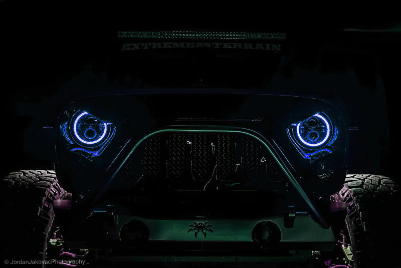 Load image into Gallery viewer, Oracle 7in High Powered LED Headlights - Black Bezel - ColorSHIFT No Controller