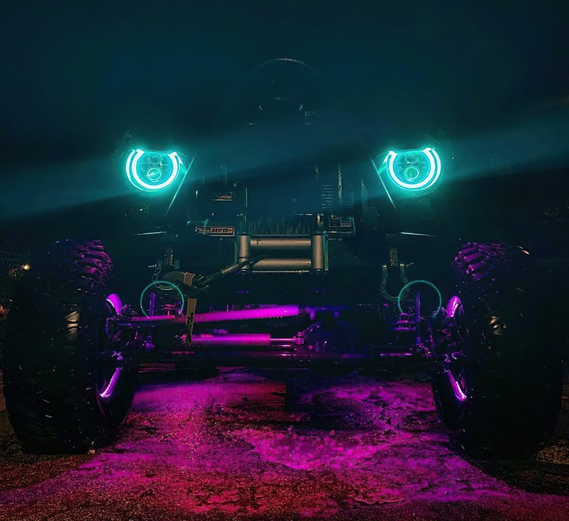 Load image into Gallery viewer, Oracle 7in High Powered LED Headlights - Black Bezel - ColorSHIFT No Controller