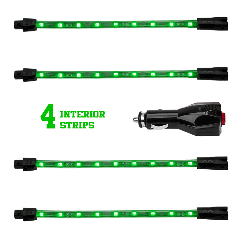 Load image into Gallery viewer, XK Glow Single Color XKGLOW UnderglowLED Accent Light Car/Truck Kit Green - 4x8In