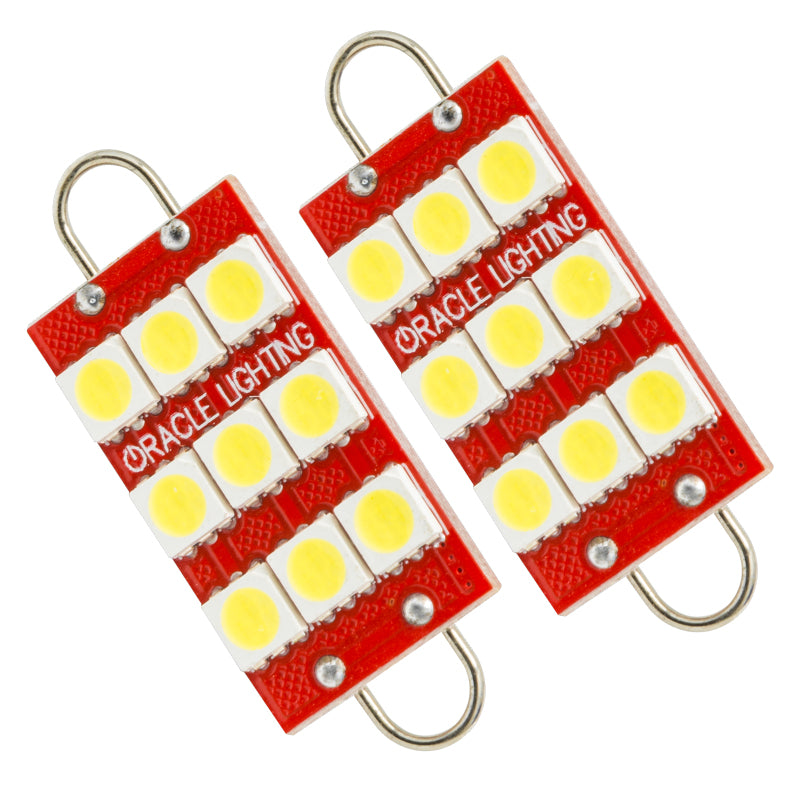 Load image into Gallery viewer, Oracle 44MM 6 LED 3 Chip - Loop Festoon Bulbs (Pair) - White