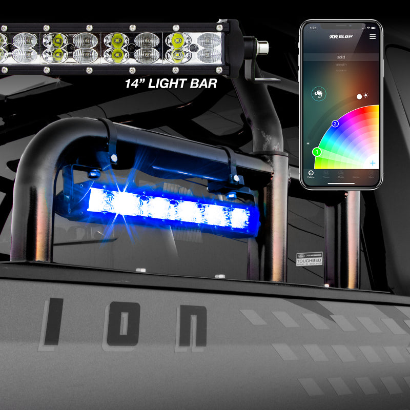 Load image into Gallery viewer, XK Glow RGBW Light Bar High Power Offroad Work/Hunting Light w/ Bluetooth Controller 14In