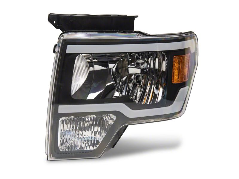 Load image into Gallery viewer, Raxiom 09-14 Ford F-150 Axial Series Headlights w/ LED Bar- Black Housing (Clear Lens)