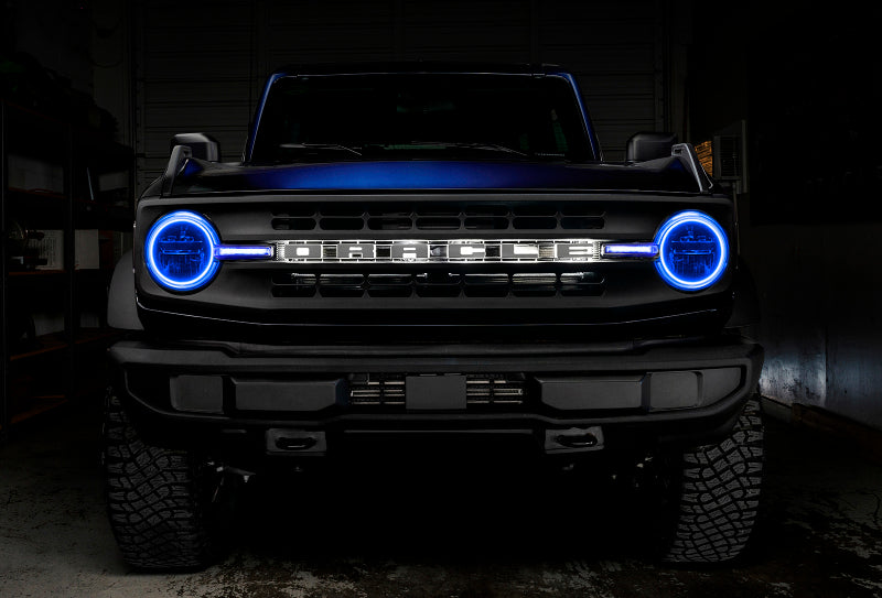 Load image into Gallery viewer, Oracle 21-22 Ford Bronco Headlight Halo Kit w/DRL Bar - Base Headlights -w/No Controller