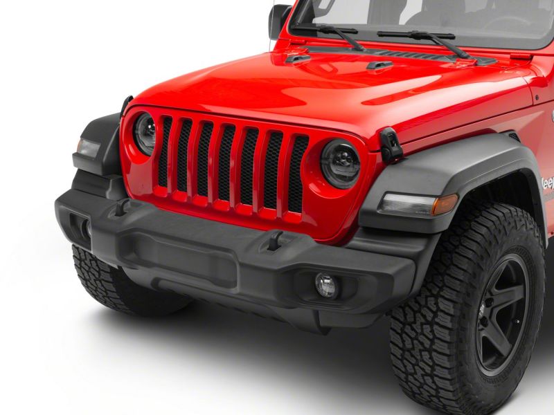 Load image into Gallery viewer, Raxiom 18-23 Jeep Wrangler JL Axial Series 9-In LED Angel Eye Headlights- Black Housing (Clear Lens)