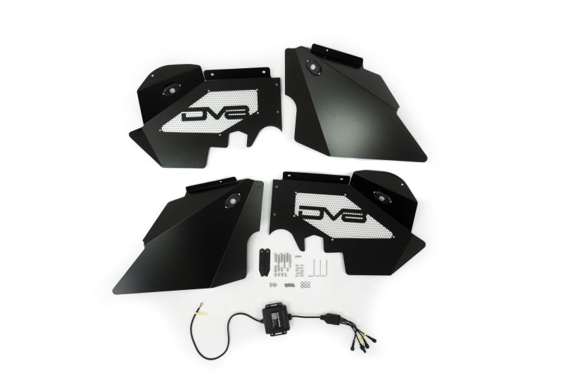 Load image into Gallery viewer, DV8 Offroad 07-18 Jeep Wrangler JK Front Aluminum Inner Fender w/ Rock Lights - Black