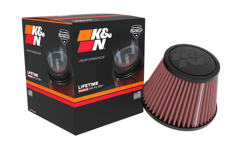 Load image into Gallery viewer, K&N Universal Clamp-on Air Filter 2in Flange ID 5-3/16in Base 3-1/2in Top 3-11/16in Height w/ Vent