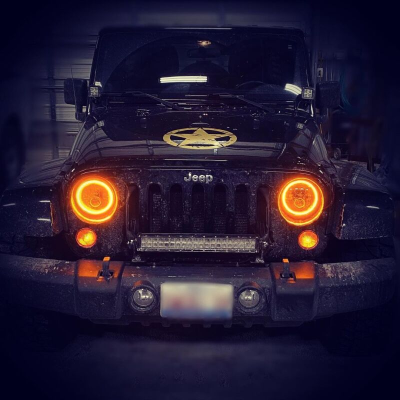 Load image into Gallery viewer, Oracle 7in High Powered LED Headlights - Black Bezel - ColorSHIFT No Controller