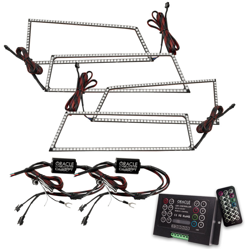 Load image into Gallery viewer, Oracle Chevrolet Silverado 03-06 Square Halo Kit - ColorSHIFT w/ 2.0 Controller